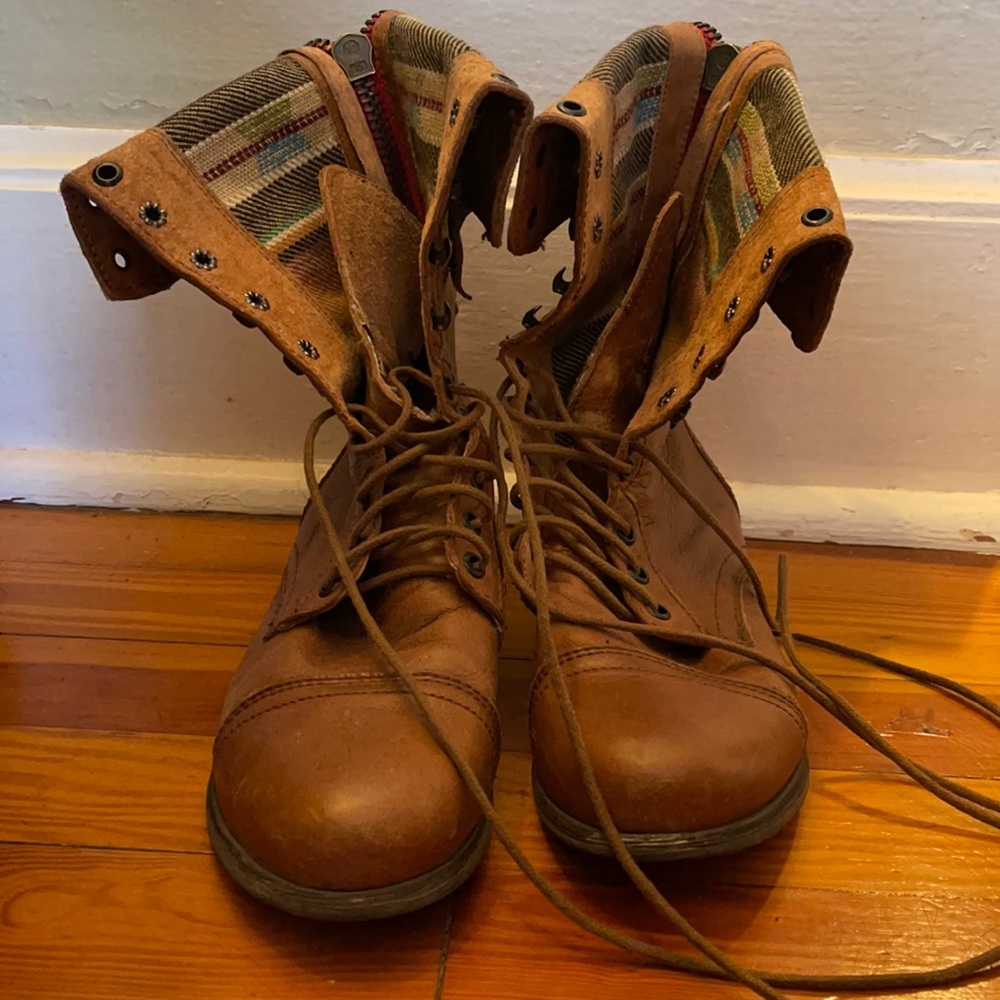 Steve Madden Leather Combat Boots